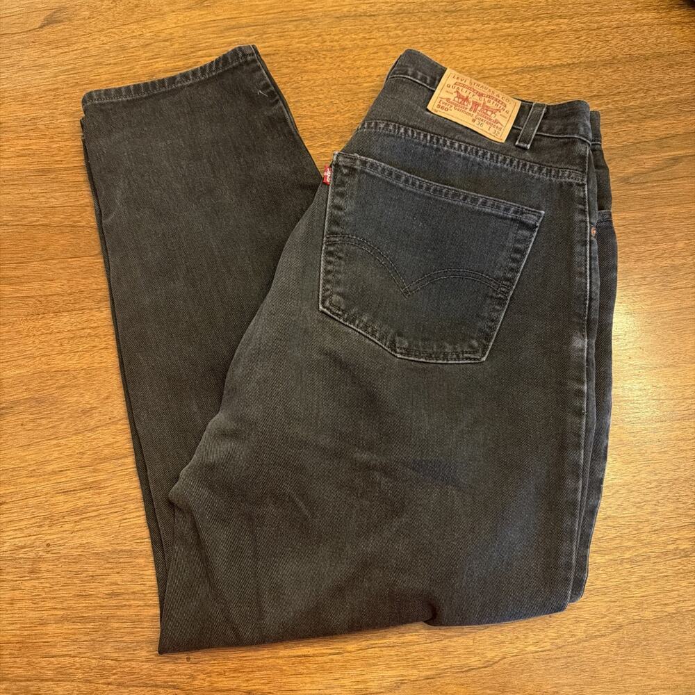 Vintage Levi's 560 Black Jeans Mens 36x32 loose Fit Tapered Y2K Baggy Denim 90s